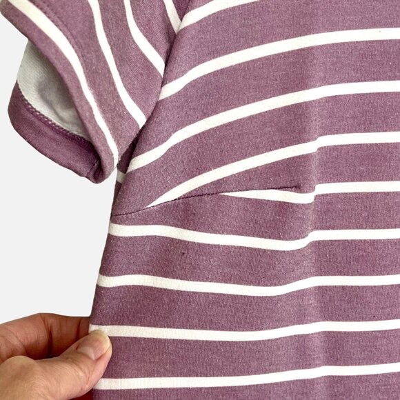 Womens 32 Degrees Cool Dress w/ Pockets Comfy Striped Short Sleeve V-Neck Sz L - Picture 3 of 14